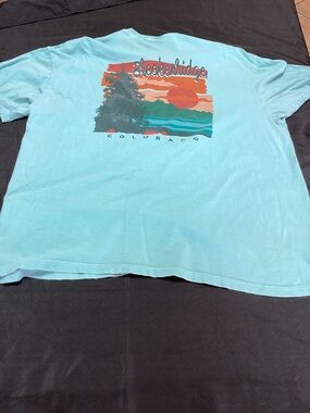 Breckenridge Colorado, Graphic Aqua Tee ,  Size 2X